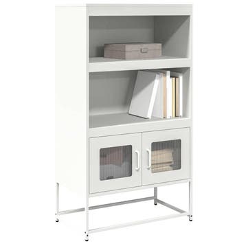 vidaXL buffetkast 68x39x123 cm staal wit, Verzenden, Nieuw, Metaal