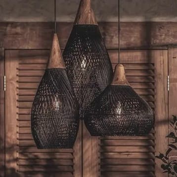 60cm Wabi Sabi Rotan Hanglamp - Japanse Retro Design voor Wo, Verzenden, Nieuw