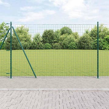 vidaXL Euro-hek met betonnen voetstuk 10 x 1,4 m PVC-Coated, Verzenden, Nieuw, IJzer