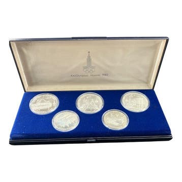 Rusland. Set of 5 coins: 5 & 10 Roubles / 1980 Summer, Postzegels en Munten