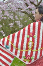 Gestreepte omslagdoek  Haakpatroon, Ophalen of Verzenden, Nieuw, Breien of Haken, Wol of Garen