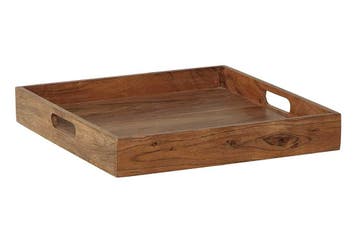 Elegant dienblad CIANO 40x40cm massief acaciahout met, Ophalen of Verzenden, Nieuw