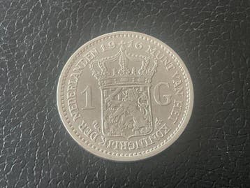 Nederland. Wilhelmina. 1 Gulden 1916 (Zonder minimumprijs), Postzegels en Munten