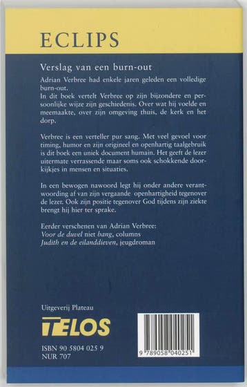 ECLIPS VERSLAG VAN EEN BURN-OUT 9789058040251 A. Verbree, Verzenden, Gelezen, A. Verbree