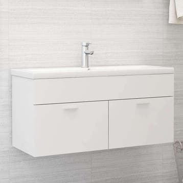 vidaXL Wastafelkast 100x38,5x46 cm bewerkt hout wit, Verzenden, Nieuw, Wastafelkast, Minder dan 100 cm