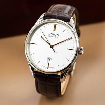 Union Glashütte - Viro Date - D 011.407.A - Heren -, Sieraden, Tassen en Uiterlijk, Nieuw