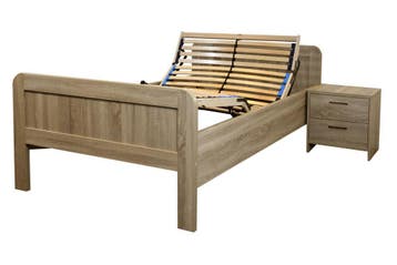 Seniorenbed XL 120x200 Compleet inc.Elektrische bodem+Matras, Verstelbaar, Verzenden, Beige, Nieuw