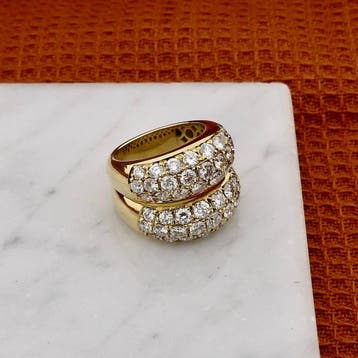 Luxe gouden ring met diamanten; Ca. 4,82 ct., Gebruikt, Ophalen of Verzenden, 17 tot 18, Met edelsteen