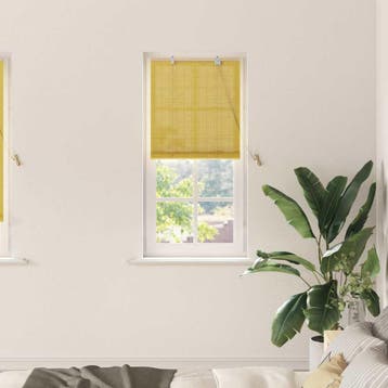 vidaXL Rolgordijn Geel 60 x 220 cm Bamboe, Verzenden, Nieuw, Geel