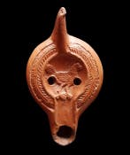 Oud-Romeins Olielamp uit sigillata - 4e eeuw, geëxpertiseerd