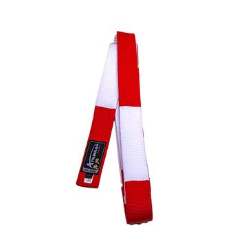 Karateband Master van Arawaza | Rood / Wit (Maat: 290), Verzenden, Nieuw, Karate, Vechtsportmateriaal