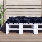 vidaXL Palletkussen ruitpatroon 120x80x12 cm stof zwart, Huis en Inrichting, Verzenden, Nieuw
