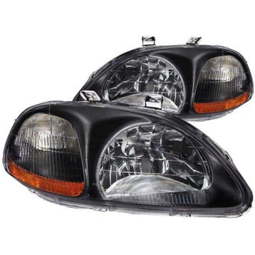 ANZO 1996-1998 Honda Civic Crystal Headlights Black, Ophalen of Verzenden, Nieuw