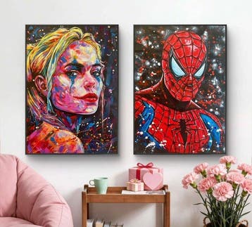 Alberto R. 99 x 138 cm - Mundos Opuestos: Harley Quinn y