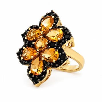 Zonder minimumprijs - Ring Zilver - 4.61ct. tw. Citrien -, Sieraden, Tassen en Uiterlijk, Ringen, Nieuw
