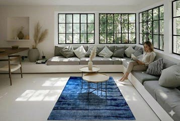 Luxe blauwe Gabbeh - Vloerkleed - 150 cm - 90 cm -, Nieuw