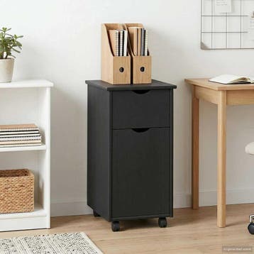 vidaXL Rolling Kast met wiel Grijs 34 x 39 x 65,5 cm Massief, Verzenden, Nieuw