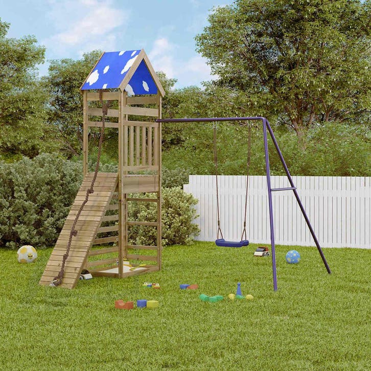 vidaXL Speelhuis geïmpregneerd grenenhout, Kinderen en Baby's, Speelgoed | Buiten | Speeltoestellen, Nieuw, Verzenden