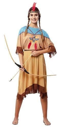 Indianen outfit Dames Bruin/Blauw Kiowa, Kleding | Dames, Carnavalskleding en Feestkleding, Nieuw, Ophalen of Verzenden