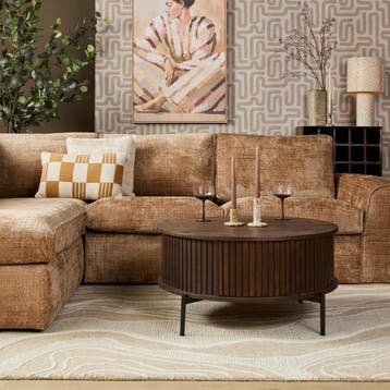 Salontafel Madison Brown | 80 cm | Rond | Starfurn, Ophalen of Verzenden, Nieuw