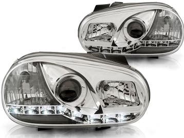 Koplampen VW Golf IV Devil Eyes DRL look chroom, Ophalen of Verzenden, Nieuw