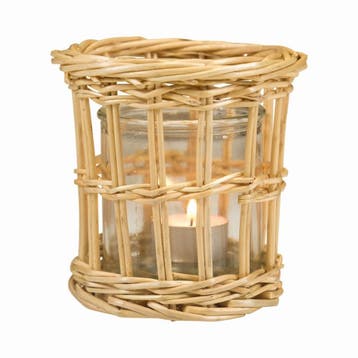 rotan windlicht recht dubbel 14cm, Verzenden, Nieuw
