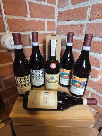 Mascarello: Barolo 2022, Barbera 2024 x2, Nebbiolo 2024 x2,, Nieuw
