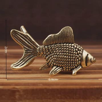 Retro Messing Goudvis Beeldjes - Miniatuur Decoratie & Leuk, Verzenden, Nieuw