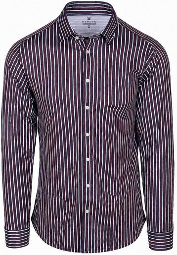 Desoto Overhemd Multi Stripe Rood maat S Heren, Verzenden, Nieuw, Rood, Desoto
