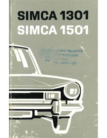 1971 SIMCA 1301 | 1501 INSTRUCTIEBOEKJE NEDERLANDS, Auto diversen