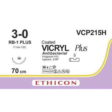 Vicryl Plus hechtdraad ongekleurd 3-0 RB-1 PLUS 70 cm, Verzenden, Nieuw