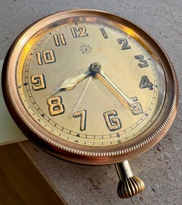 Reisklok - Junghans - Art Deco Koper - 1920-1930 - Travel, Antiek en Kunst, Antiek | Klokken