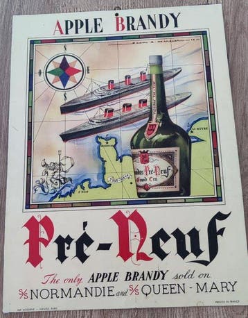 Poster / reclamekarton Art Deco Calvados Pré-Neuf door