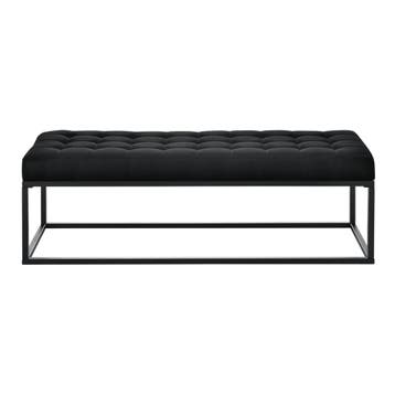 [pro.tec] Halbank bankje stof 120x40x38 cm zwart, Verzenden, Nieuw