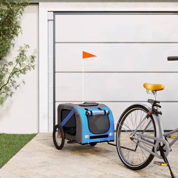 vidaXL Hondenfietstrailer oxford stof en ijzer blauw en, Verzenden, Nieuw