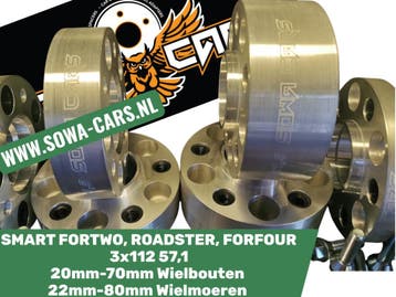 Spoorverbreders Spacers Smart Fortwo 3x112 57,1 20mm, Verzenden