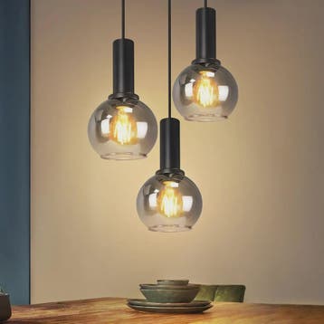 3-Lichts Hanglamp Glas - Vintage Stijl Pendellamp voor Eetta, Verzenden, Nieuw