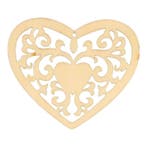 Houten ornament hart 7,8cm, Verzenden, Nieuw