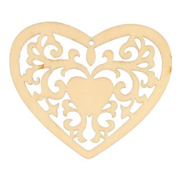 Houten ornament hart 7,8cm, Verzenden, Nieuw