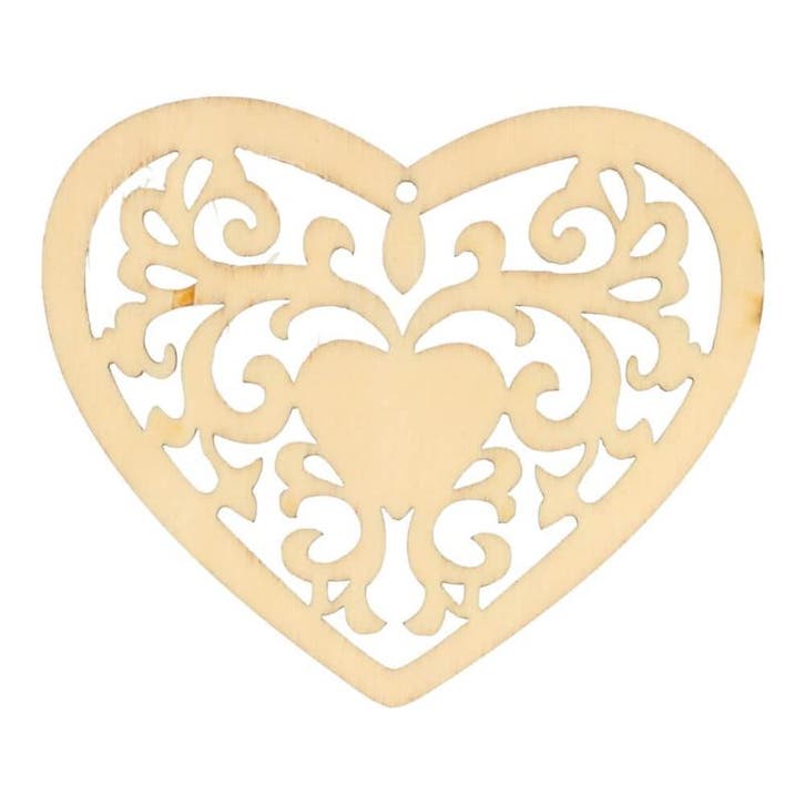 Houten ornament hart 7,8cm, Hobby en Vrije tijd, Breien en Haken, Nieuw, Verzenden