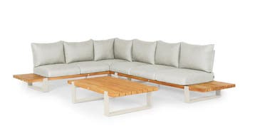 Suns Nardo loungeset 6-zits Natural met teak en camel sand, Ophalen of Verzenden, Nieuw