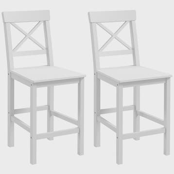 Set van 2 Houten Barkrukken - Landelijke Stijl, 60cm Hoog me, Verzenden, Nieuw