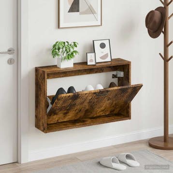 vidaXL Wandgemonteerde Schoenkast HOORN 71 x 17 x 43 cm, Verzenden, Nieuw