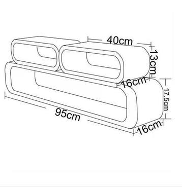 3-delige set zwevende wandplanken MDF modern decoratief, Verzenden, Nieuw