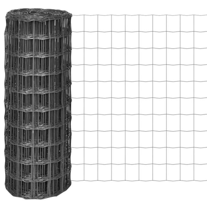 vidaXL Euro hek 25x1 m staal grijs, Tuin en Terras, Schuttingen, Nieuw, IJzer, 1 tot 2 meter, Verzenden