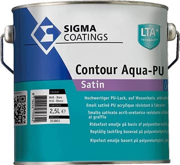 Sigma Contour Aqua Satin / Sigma Watergedragen Houtlak, Verzenden, Wit, Nieuw, Lak