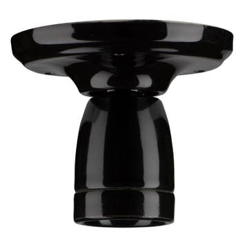 Bailey Plafondlamp Porselein Zwart E27 Ø10.5cm, Ophalen of Verzenden, Nieuw