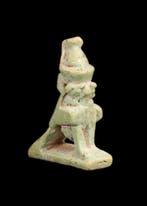 Oude Egypte, late periode Groene faïence Amulet van Horus