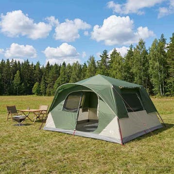 vidaXL Directe Tent 10-persoons Groen Polyester en staal, Verzenden, Nieuw, Tot en met 2