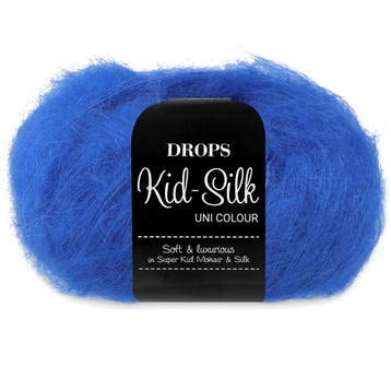 DROPS Kid-Silk Uni Colour - 21 kobaltblauw - Mohair Garen, Ophalen of Verzenden, Nieuw
